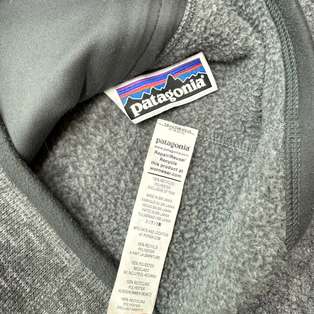 Patagonia Better Sweater Full Zip Jacket Kids Medium 10 Heathered Gray Fleece